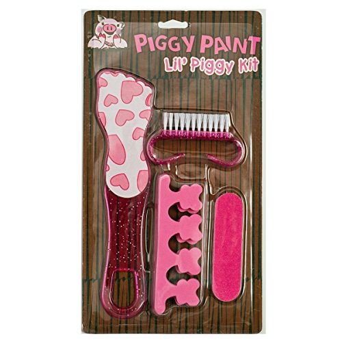 Piggy Paint 100% Non-toxic Girls Nail Polish - Safe, Chemical Free Low Odor for Kids, 4 Piece Pedicure Set