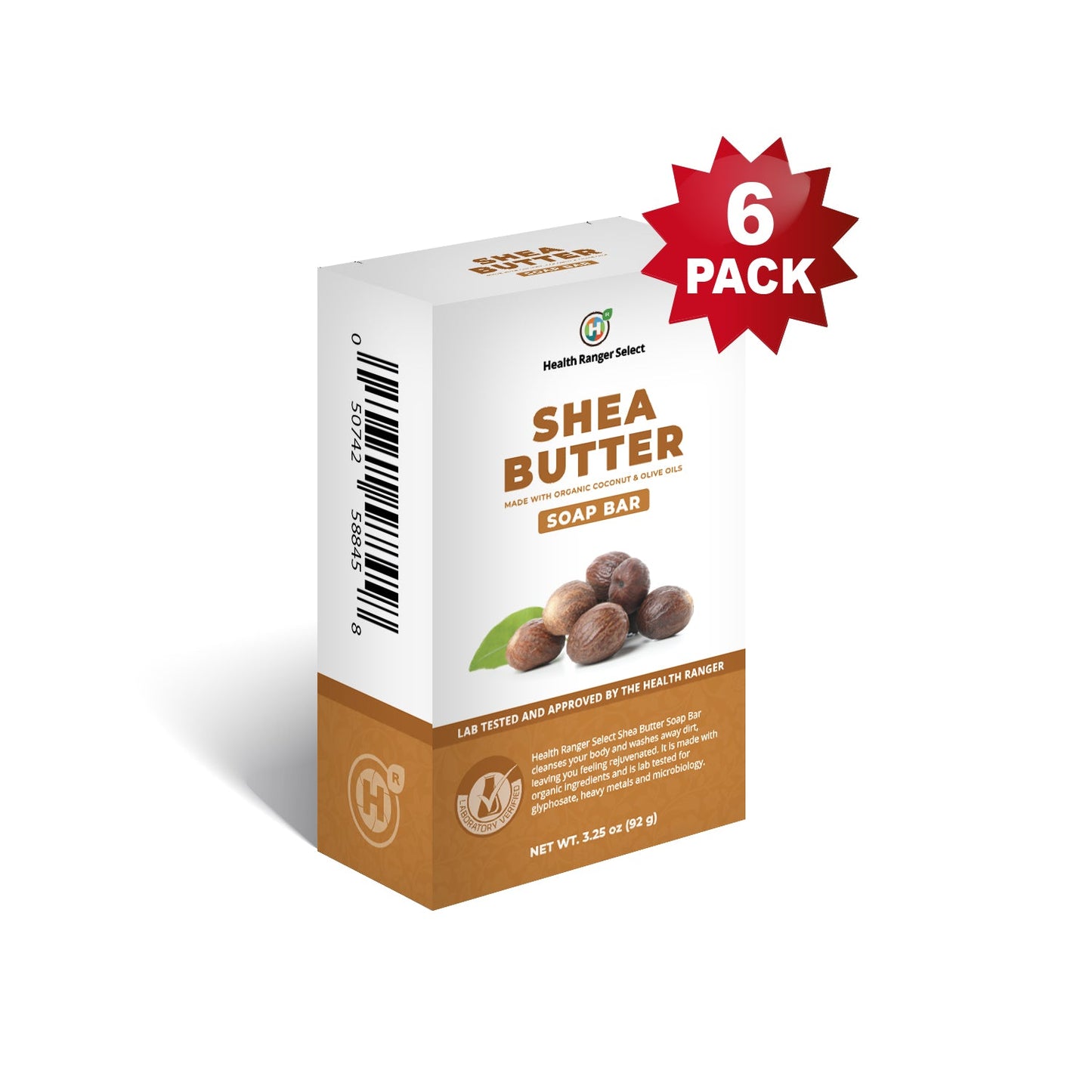 Shea Butter Soap Bar 3.25 oz (92g) (6-Pack)