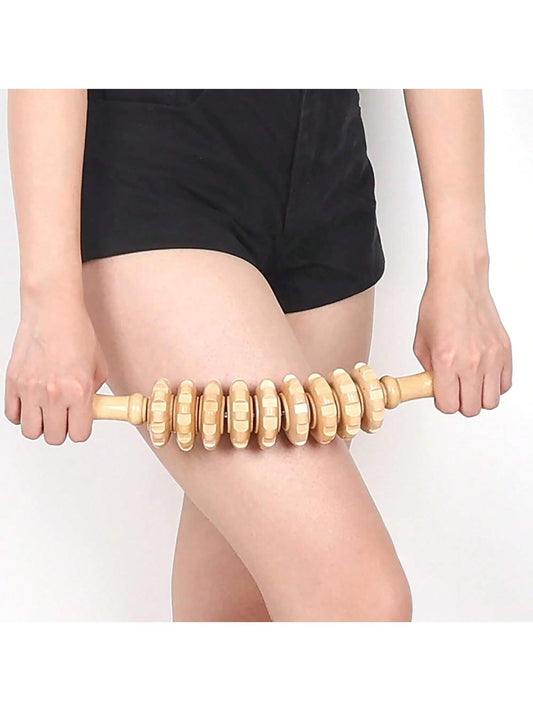 Wood Therapy Massage Tools Wooden Gua Sha Muscle Roller Stick Lymphatic Drainage Cellulite Wooden Body Sculpting Circulation Massager For Neck Shoulder Back Waist Thigh Legs Hip Pain Relief