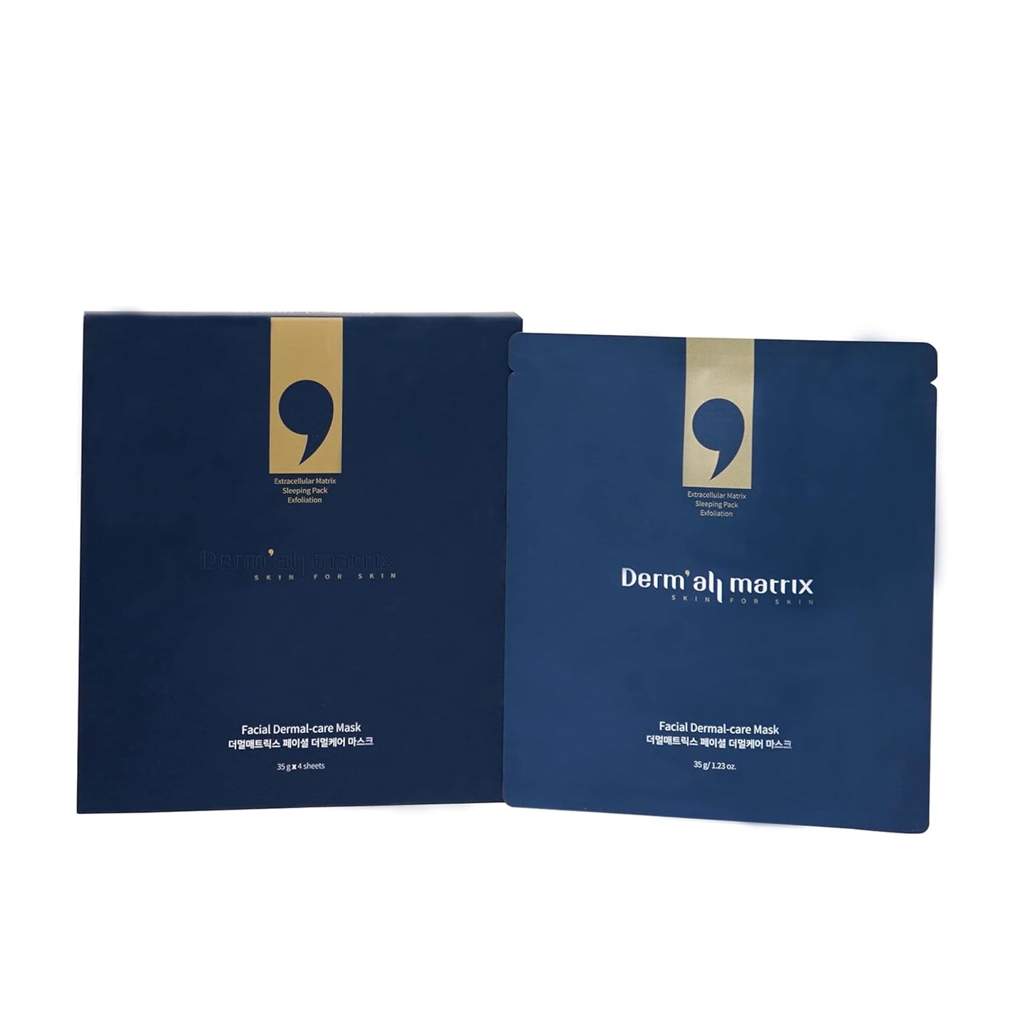 DERMáALL MATRIX] Daily Facial Dermal-care (35g/sheet) Overnight mask pack,Lifting and Hydrating,Soothing, Exfoliating,Skin Nourishing,Collagen sheet mask for wrinkles and dry skin. (4sheets/1week)