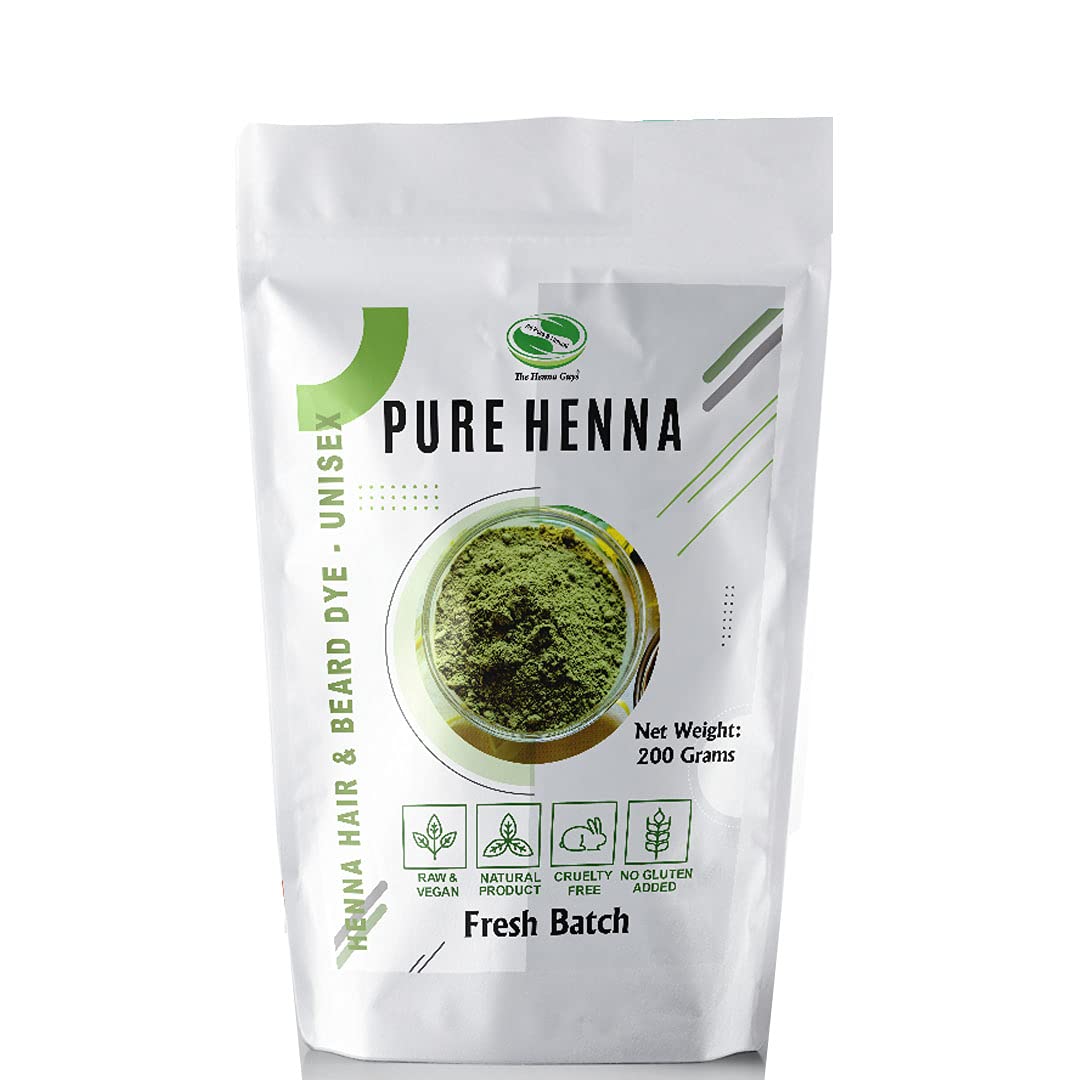 200 Grams - 100% Pure Henna Powder For Hair Dye - Red Henna Hair Color, Best Red Henna For Hair - The Henna Guys