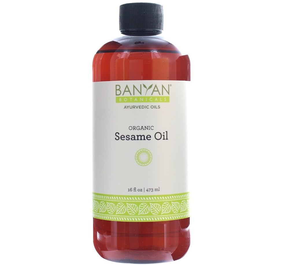 Banyan Botanicals Sesame Oil Ð Organic & Unrefined Ayurvedic Oil for Skin, Hair, Oil Pulling & More Ð Multiple Sizes Ð 16oz. Ð Non GMO Sustainably Sourced Vegan