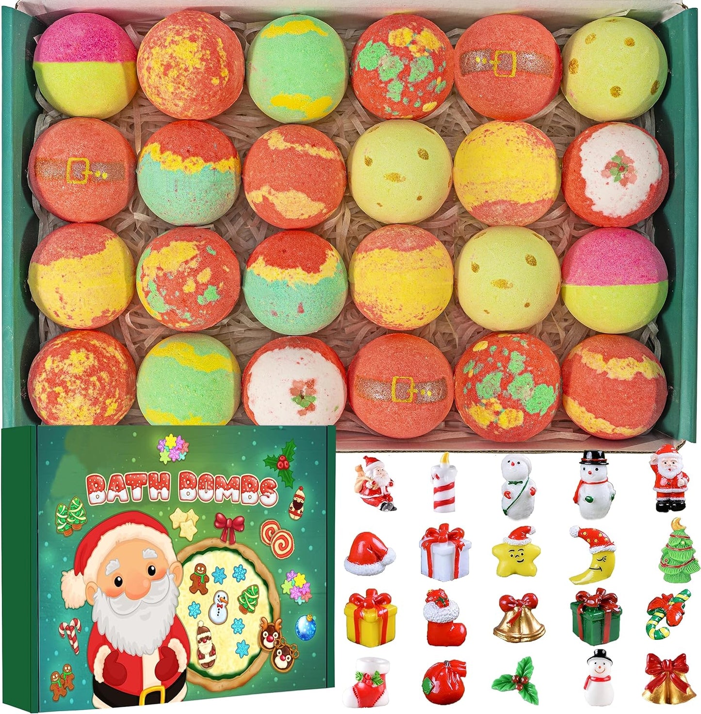 20 Pack Bath Bombs with Surprise Included, 20Organic Kids Bath Bombs, Bubble Bath Bombs Gift Set, Natural Handmade Bubble Ball Kit, Great Gift for Christmas