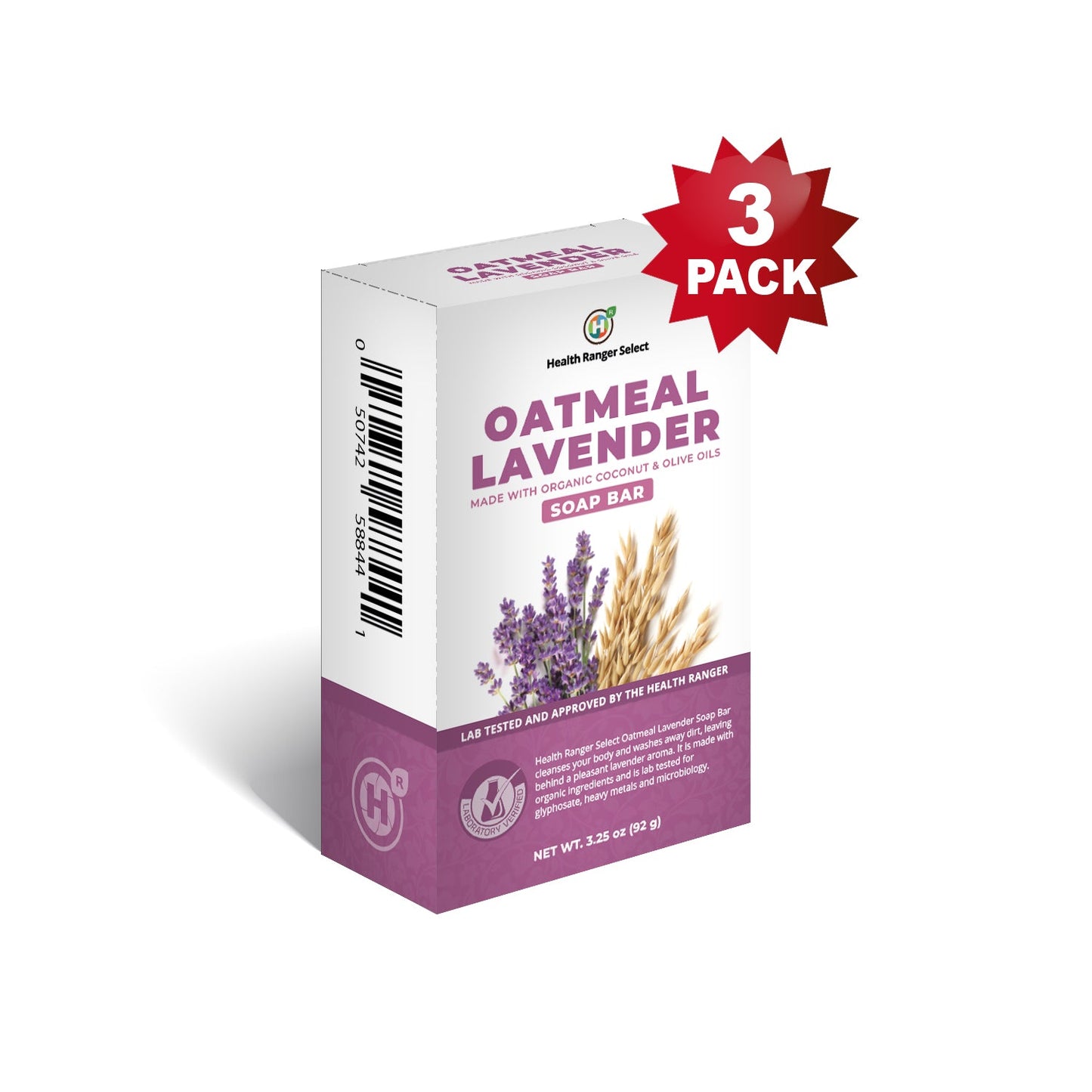 Oatmeal Lavender Soap Bar 3.25 oz (92g) (3-Pack)