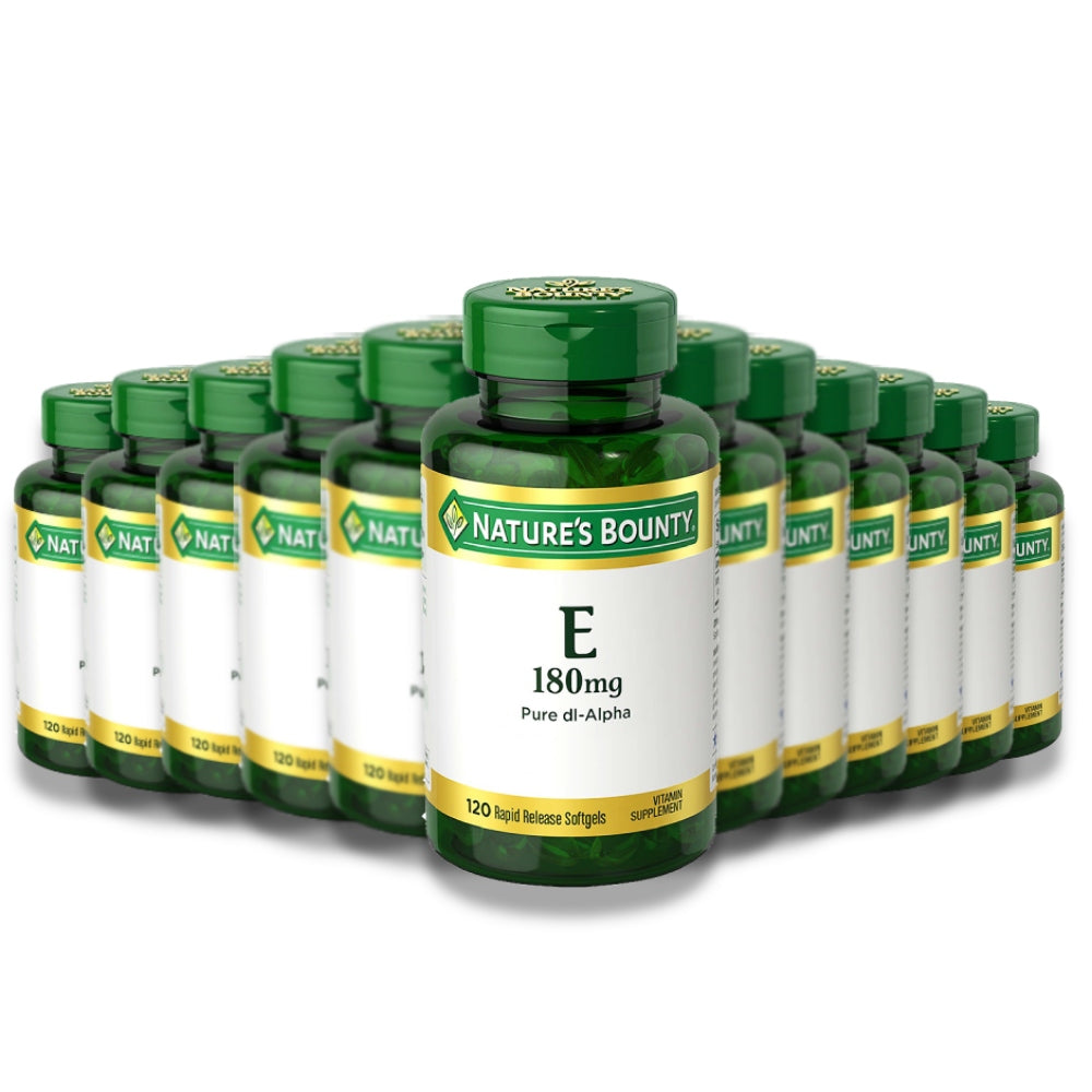 Nature's Bounty - Vitamin E Pills & Supplement Softgels - 120 ct (180 mg) - 12 Pack